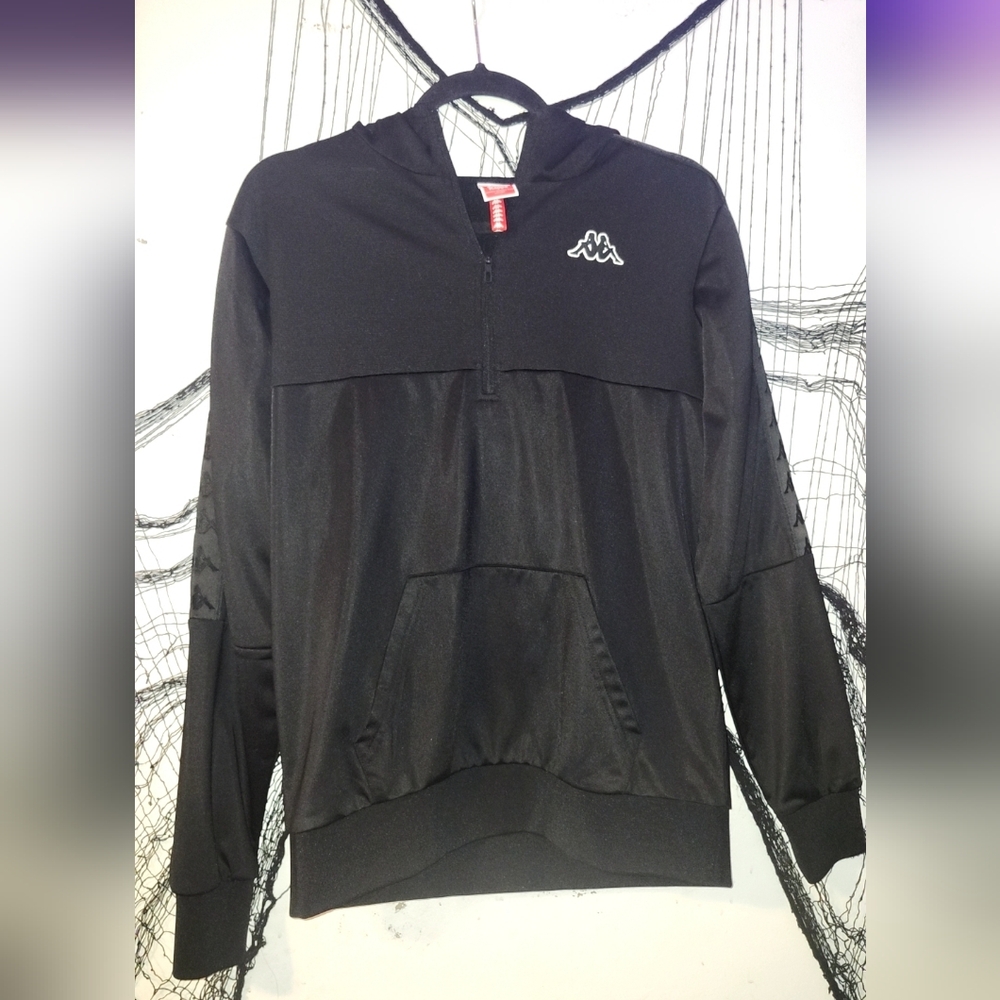 ✨️Kappa Black Hooded Half-Zip Sweatshirt with Logo✨️